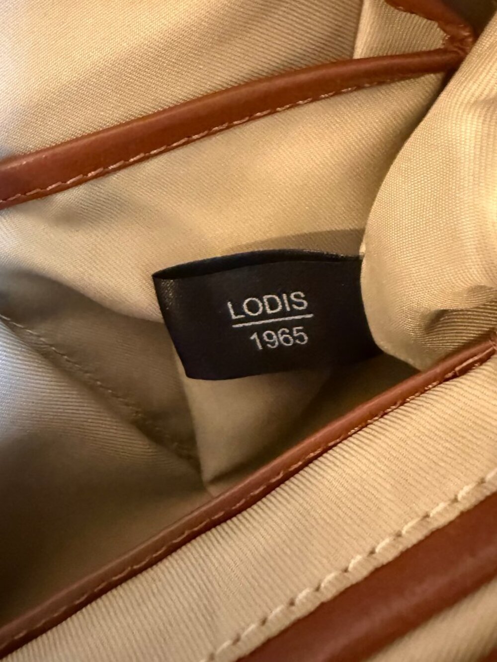 Lodis Canvas Leather Pippa Backpack Tan Trim Convertible Travel Bag - Picture 7 of 9